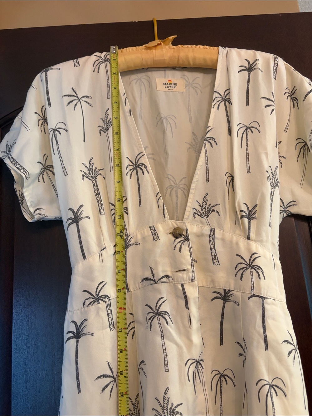 Marine Layer Cream Mini Dress with Black Palm Print - Picture 15 of 16